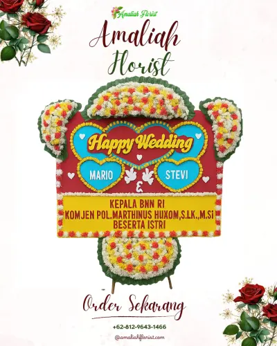Karangan Papan Bunga Pernikahan di Negaradaha